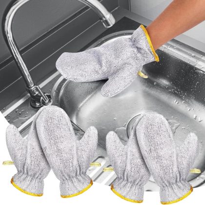 Stainless Steel Wire Waterproof Dishwashing Gloves (One Pair)