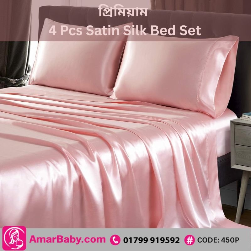 8 Pcs Satin Silk Bed Set- 2 SET - Image 4