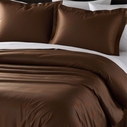 Satin Silk লেপ / Comforter / Duvet Cover - Dark Chocolate Brown - Image 2